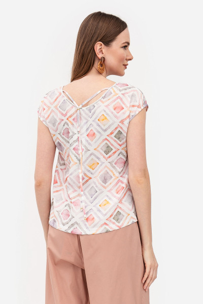 Шовкова блуза вільного силуету молочного кольору Сіелія 01