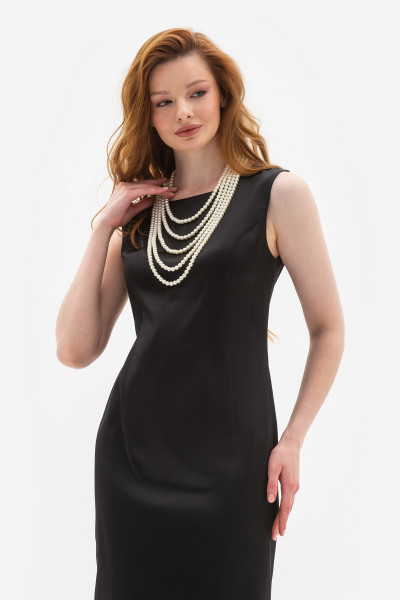 Сукня-футляр чорного кольору довжини міді Лінеса Сукня-футляр чорного кольору довжини міді Лінеса