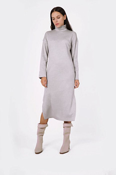 Трикотажна сукня з декором по спинці сірого кольору Сегон 01 Трикотажна сукня з декором по спинці сірого кольору Сегон 01