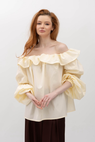 Блуза з відкритими плечима та об'ємними рукавами Лоріна 1