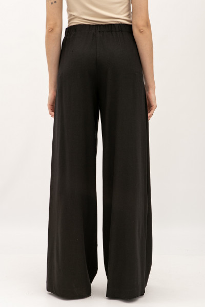 Лляні брюки палаццо чорного  кольору Келіна