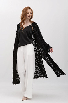 Жіночий кардиган з розрізами чорного кольору Ваніла