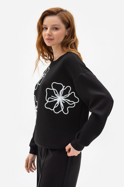 Жіночий світшот трикотажний чорного кольору Теріса