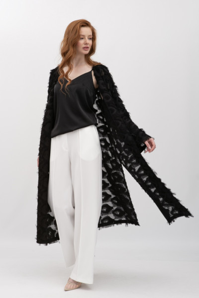 Жіночий кардиган з розрізами чорного кольору Ваніла