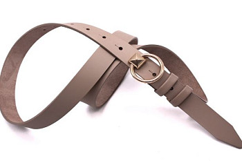 Ремінь жіночий з натуральної цільної шкіри колір капучино 525/121