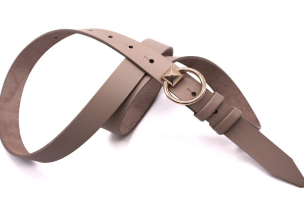 Ремінь жіночий з натуральної цільної шкіри колір капучино 525/121
