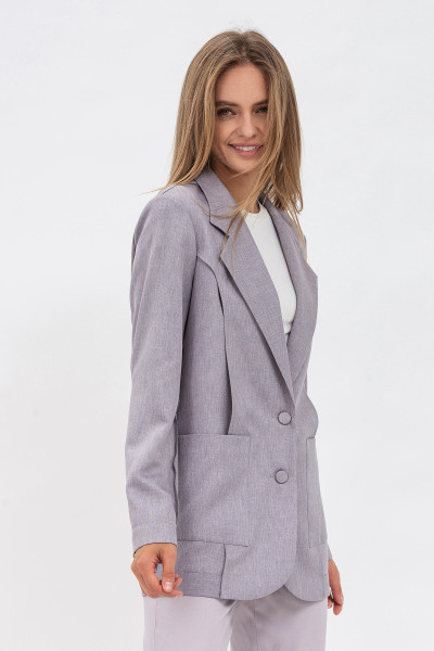 Сірий жіночий жакет вільного крою з костюмної тканини Меларі
