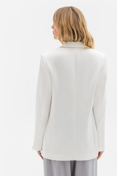 Однобортний жакет oversize білого кольору Ясена 01