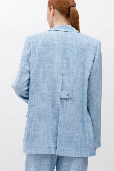 Лляний однобортний жакет блакитного кольору Естрія 003