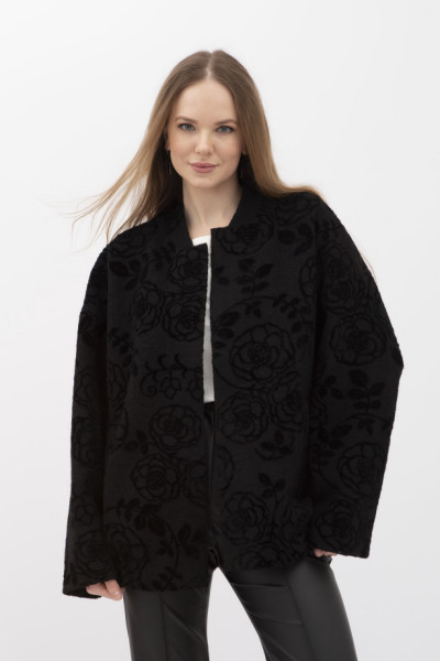 Куртка -бомбер прямого крою чорна Мірем