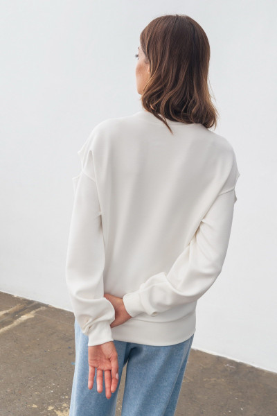 Світшот трикотажний молочний вільного силуету Лукрія