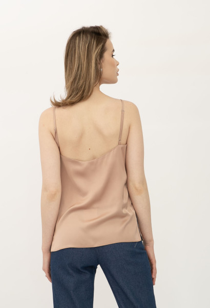 Жіноча майка бежева на бретелях що регулюються Фоказі