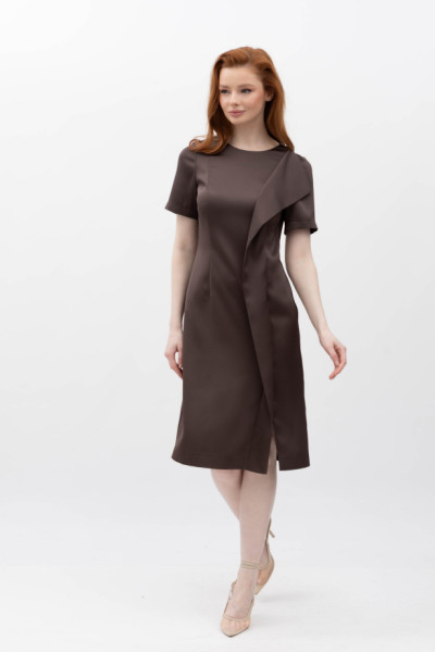 Жіноча шоколадна сукня-футляр коричневого кольору Ерла