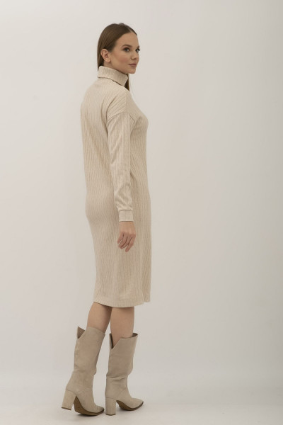 Стильна трикотажна сукня з візерунком бежевого кольору Каіна 02 Стильна трикотажна сукня з візерунком бежевого кольору Каіна 02