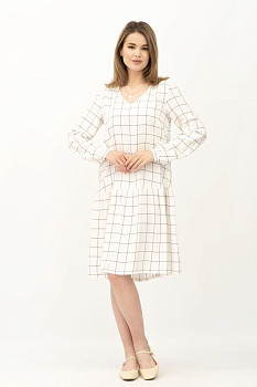 Біла сукня у клітинку з бавовни Ровада Біла сукня у клітинку з бавовни Ровада
