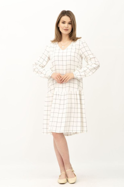 Біла сукня у клітинку з бавовни Ровада Біла сукня у клітинку з бавовни Ровада