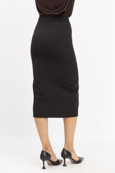 Спідниця олівець з костюмної тканини чорного кольору Аквас 01
