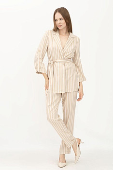 Костюм з льону бежевий жакет та брюки Данді 11