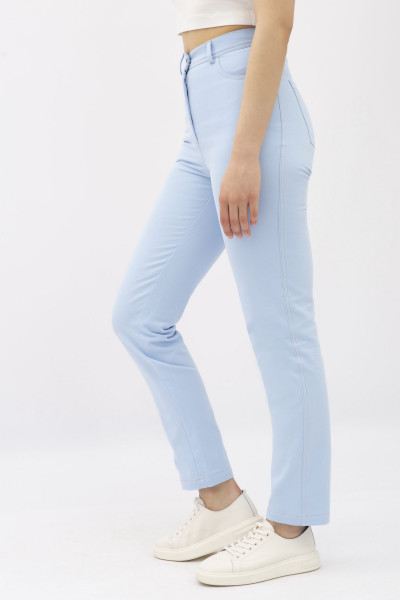 Брюки в стилі денім з котону блакитного кольору Сторі 02