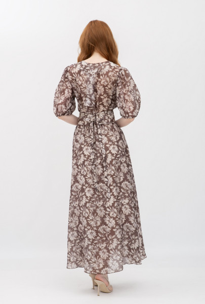 Шифонова сукня довжини максі з ніжним принтом квітів Маріне 11 Шифонова сукня довжини максі з ніжним принтом квітів Маріне 11