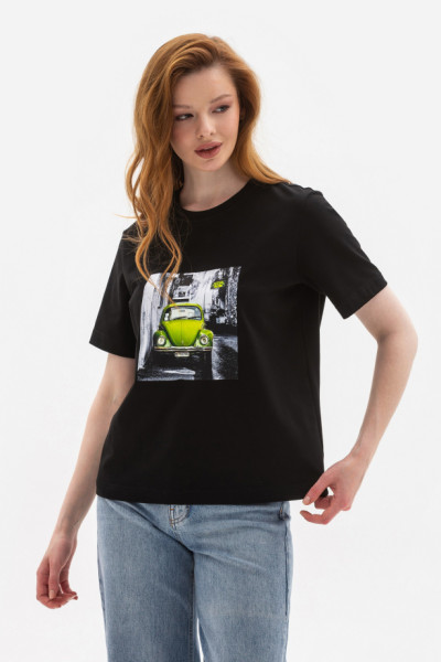 Трикотажна футболка чорного кольору Лаліса 15