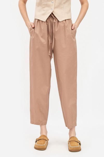 Котонові брюки  кольору капучино вільного крою Цветі 04