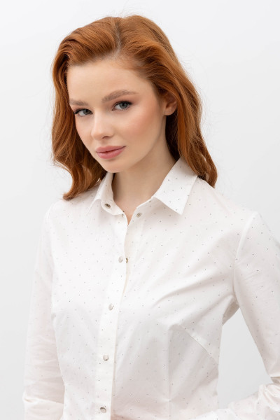 Класична котонова блуза білого кольору Тенат 12