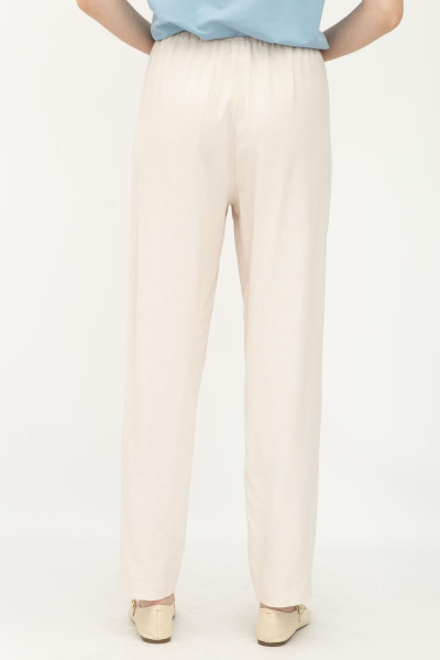 Жіночі літні штани з льону вільного силуету бежеві Бронд 08