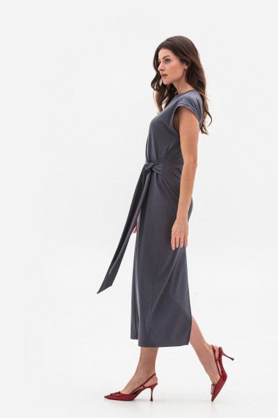 Трикотажна сукня міді довжини сірого кольору Астрія Трикотажна сукня міді довжини сірого кольору Астрія