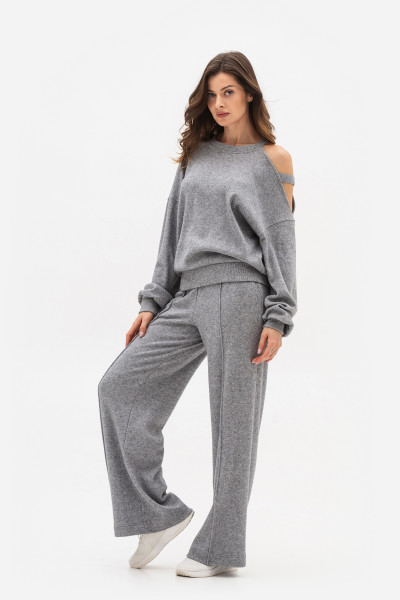 Трикотажний світшот вільного силуету сірого кольору Сендра