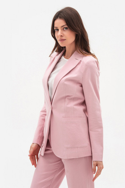 Однобортний котоновий жакет рожевого кольору Віград 11