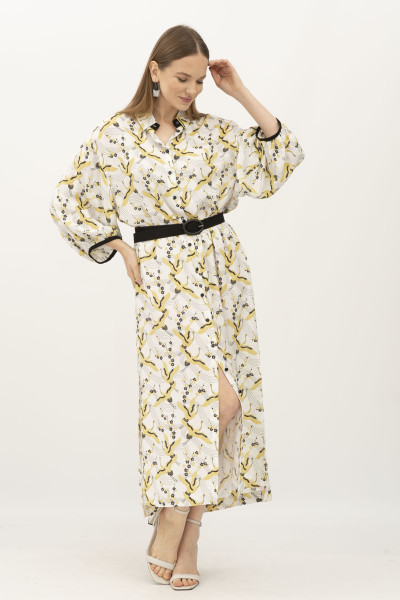 Сукня міді сорочкового крою з принтом квітів Кіруне Сукня міді сорочкового крою з принтом квітів Кіруне