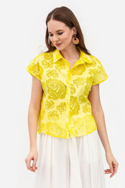 Блуза напівприталеного крою жовтого кольору Ждана 01