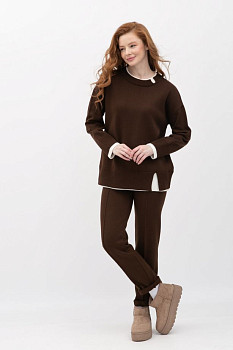 Штани коричневі з вовною 25218201