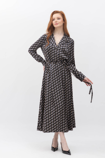 Шовкова сукня міді з поясом Сайгон