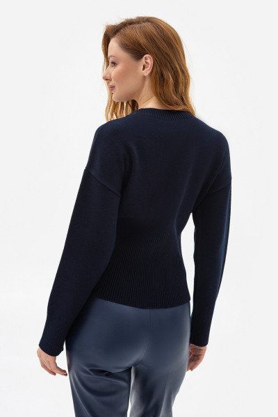 Джемпер з декоративною блискавкою синього кольору 25207601