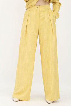 Лляні брюки палаццо жовті Меларі 13