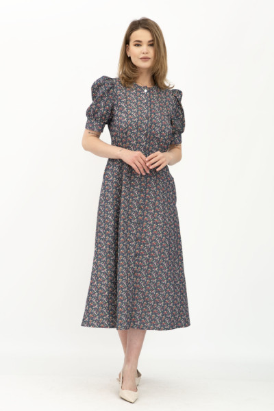 Сукня бавовняна з принтом мілких квітів Мурена Сукня бавовняна з принтом мілких квітів Мурена