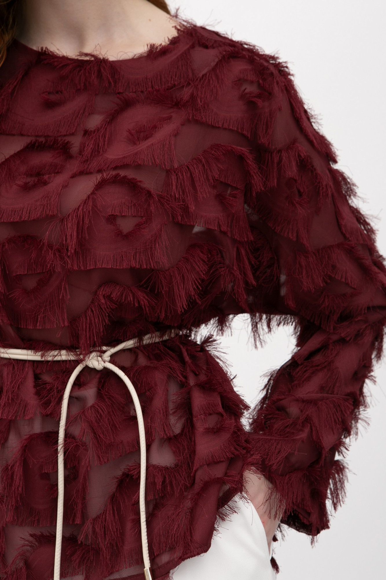 Жіноча блуза вільного крою бордового кольору Тіскан