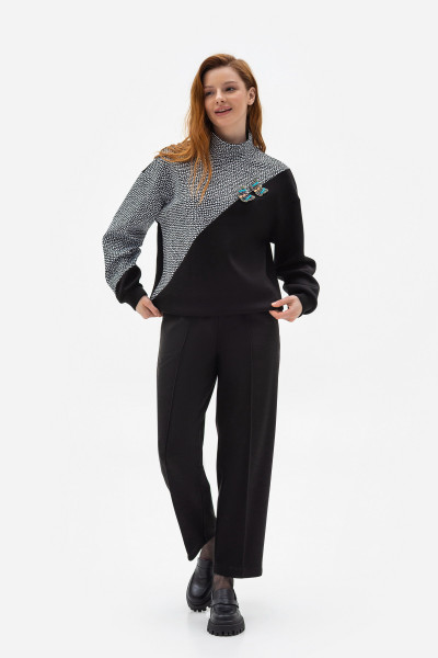 Трикотажні брюки прямого крою чорного  кольору Халіфа