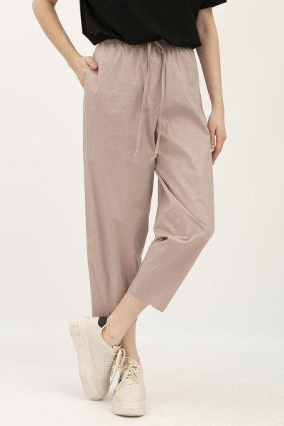 Котонові брюки бежевого кольору вільного крою Цветі 02