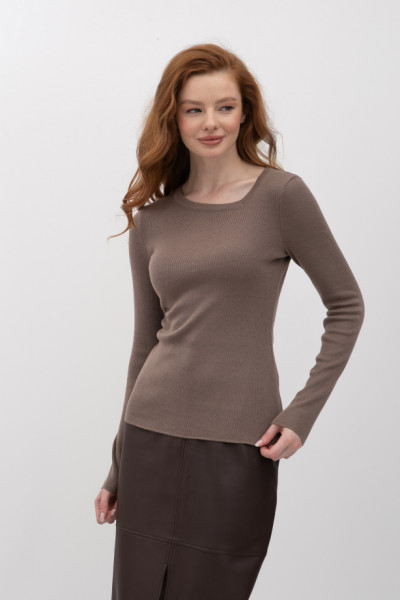 Джемпер трикотажний кольору капучино 25205000