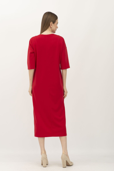 Червона  жіноча сукня прямого крою зі спущеним рукавом Абені 04