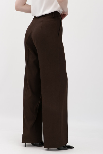 Брюки з костюмної тканини коричневого  кольору Таріна 22