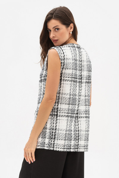 Жилет однобортний середньої довжини білого кольору Мелея