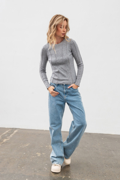 Сірий джемпер з трикотажу Фенті 02