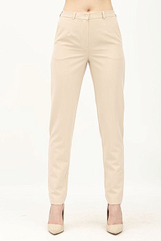 Жіночі штани завужені з костюмної тканини бежеві Фіоре 03