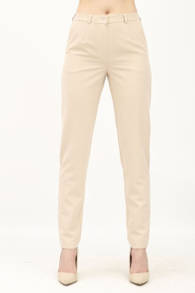 Жіночі штани завужені з костюмної тканини бежеві Фіоре 03