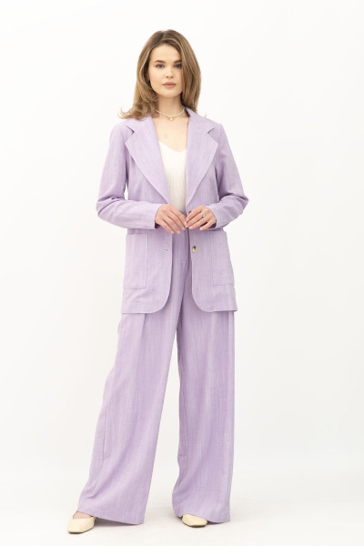 Лляні брюки палаццо бузкові Меларі 16