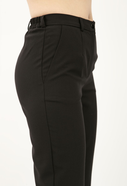 Жіночі штани завужені з костюмної тканини чорні Фіоре 02